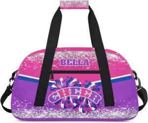 Personalized Cheer Bag Dance Bag for Girl, Custom Gym Bag Sport Duffel Bag, Weekender Bags Travel Duffel Bag Hot Pink Purple Glam, Option 13