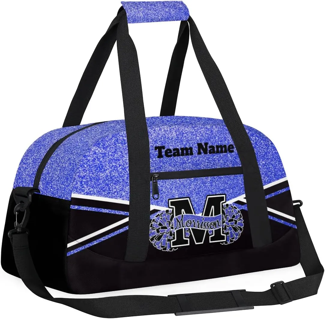 Personalized Cheerleader Bag Duffel Bag for Girls, Custom Cheer Bag Overnight Bags for Gymnastics Travel Weekender Dark Navy