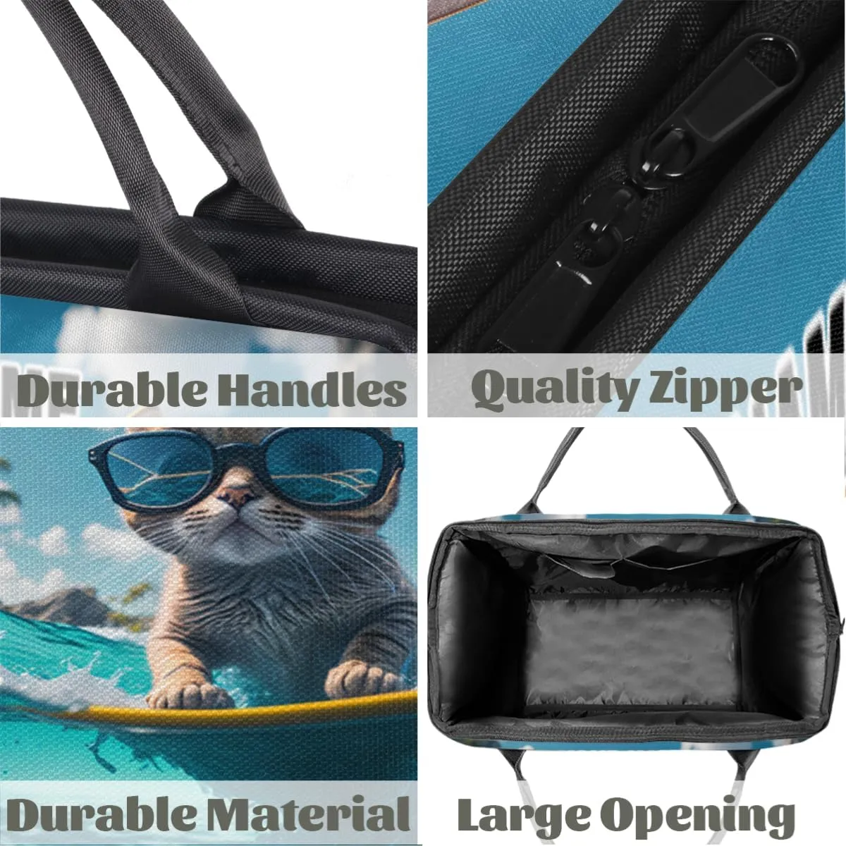 Personalized Custom Duffel Bags for Women Men, Personalized Customized Travel Duffel Bag, Waterproof Sports Gym Bag Weekender Overnight Bag Carry On Tote Bag, Cute Animal Cats Glasses