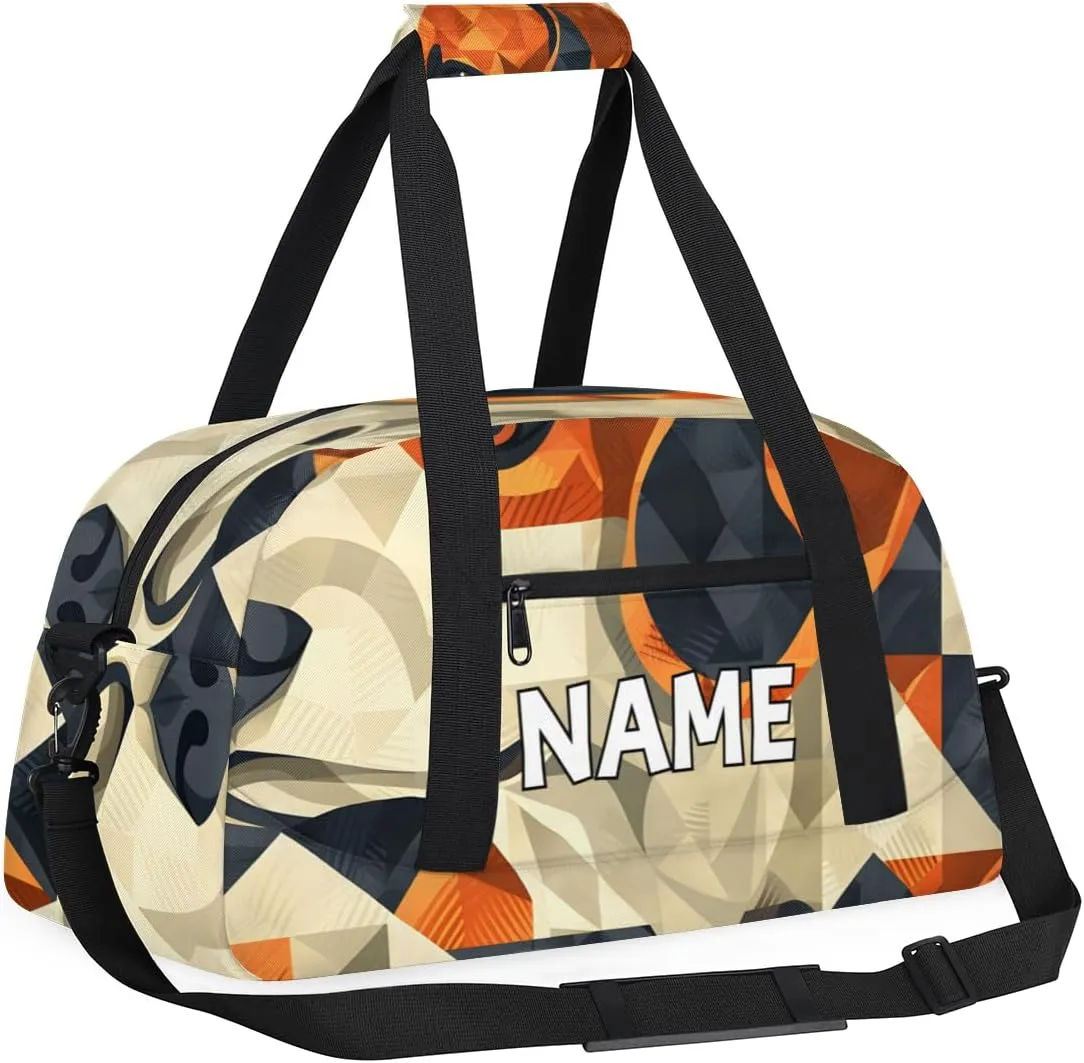 Personalized Custom Gym Bag for Women Men Carry on Animals Dogs Travel Duffel Tote Abstract Tile Overnight Workout Weekender Bag