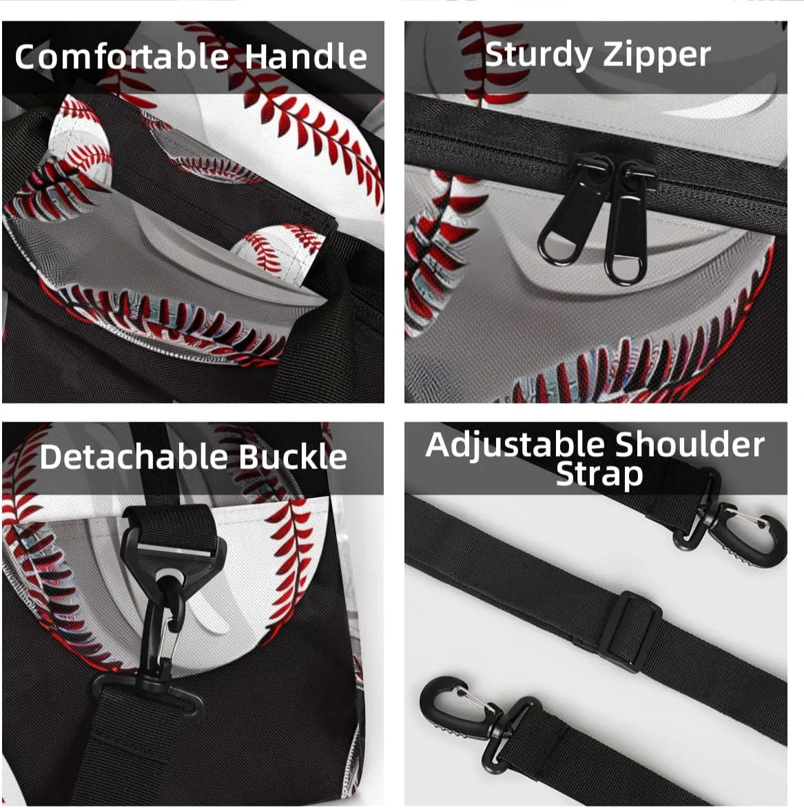 Personalized Custom Gym Bag for Women Men Carry on Funny Baseball Travel Duffel Tote Cool Sports Overnight Workout Weekender Bag