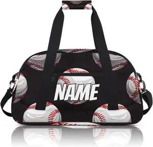 Personalized Custom Gym Bag for Women Men Carry on Funny Baseball Travel Duffel Tote Cool Sports Overnight Workout Weekender Bag