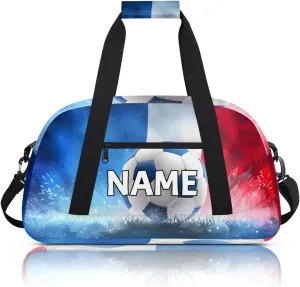 Personalized Custom Gym Bag for Women Men Carry on Sport Soccer Travel Duffel Tote Game Ball Overnight Workout Weekender Bag