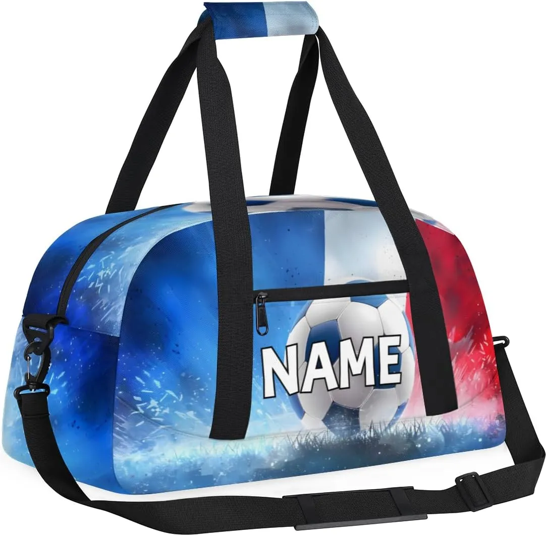 Personalized Custom Gym Bag for Women Men Carry on Sport Soccer Travel Duffel Tote Game Ball Overnight Workout Weekender Bag