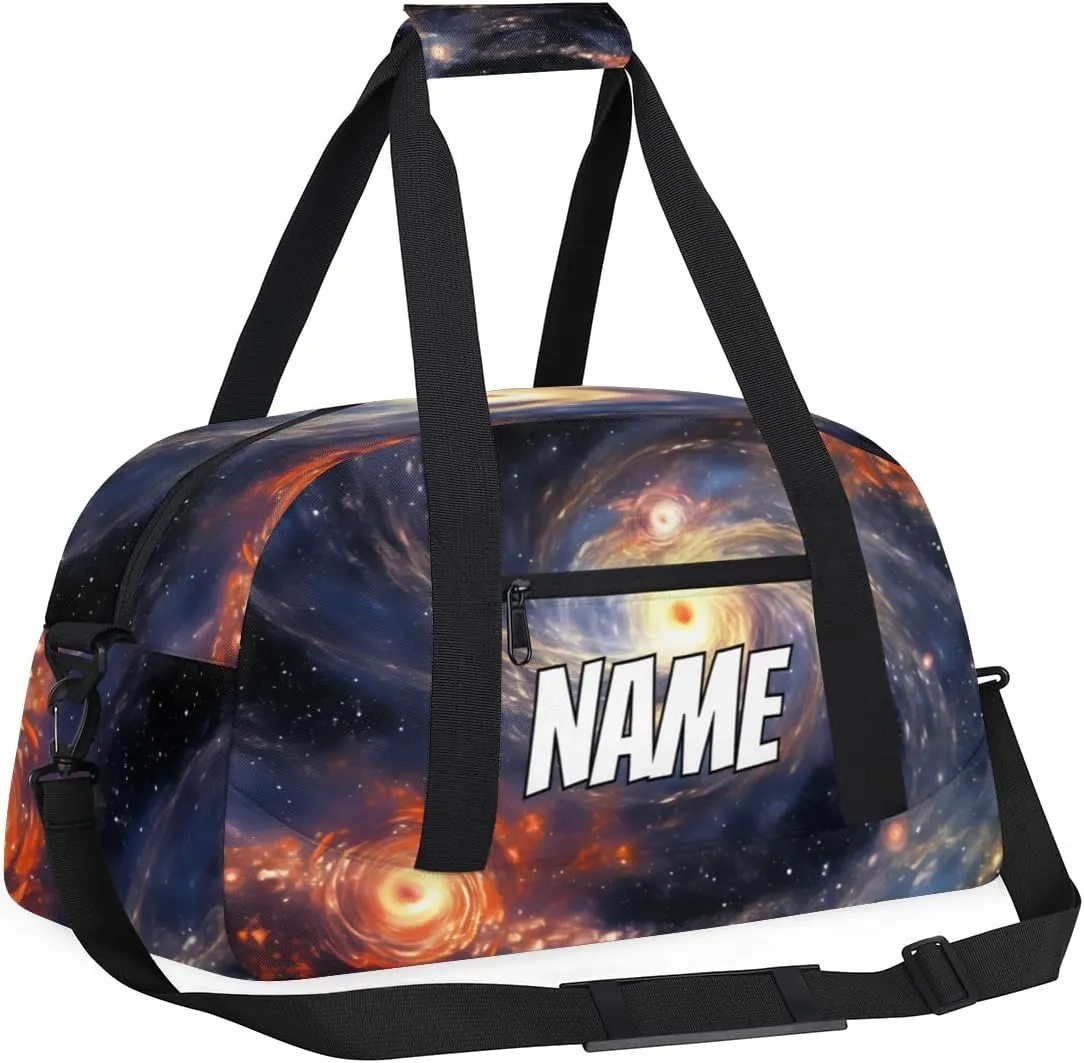 Personalized Custom Gym Bag for Women Men Carry on Starry Nebula Travel Duffel Tote Universe Night Overnight Workout Weekender Bag