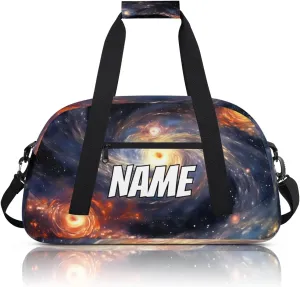 Personalized Custom Gym Bag for Women Men Carry on Starry Nebula Travel Duffel Tote Universe Night Overnight Workout Weekender Bag