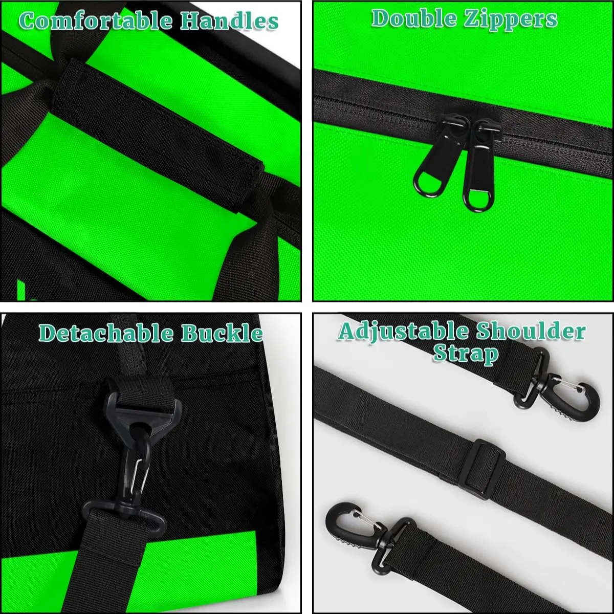 Personalized Custom Kids Duffel Bags for Boys Teen Girls, Customized Sports Gym Bag Travel Duffle Bag, Overnight Weekender Sleepover Bag, Martial Arts Taekwondo Green Section 32