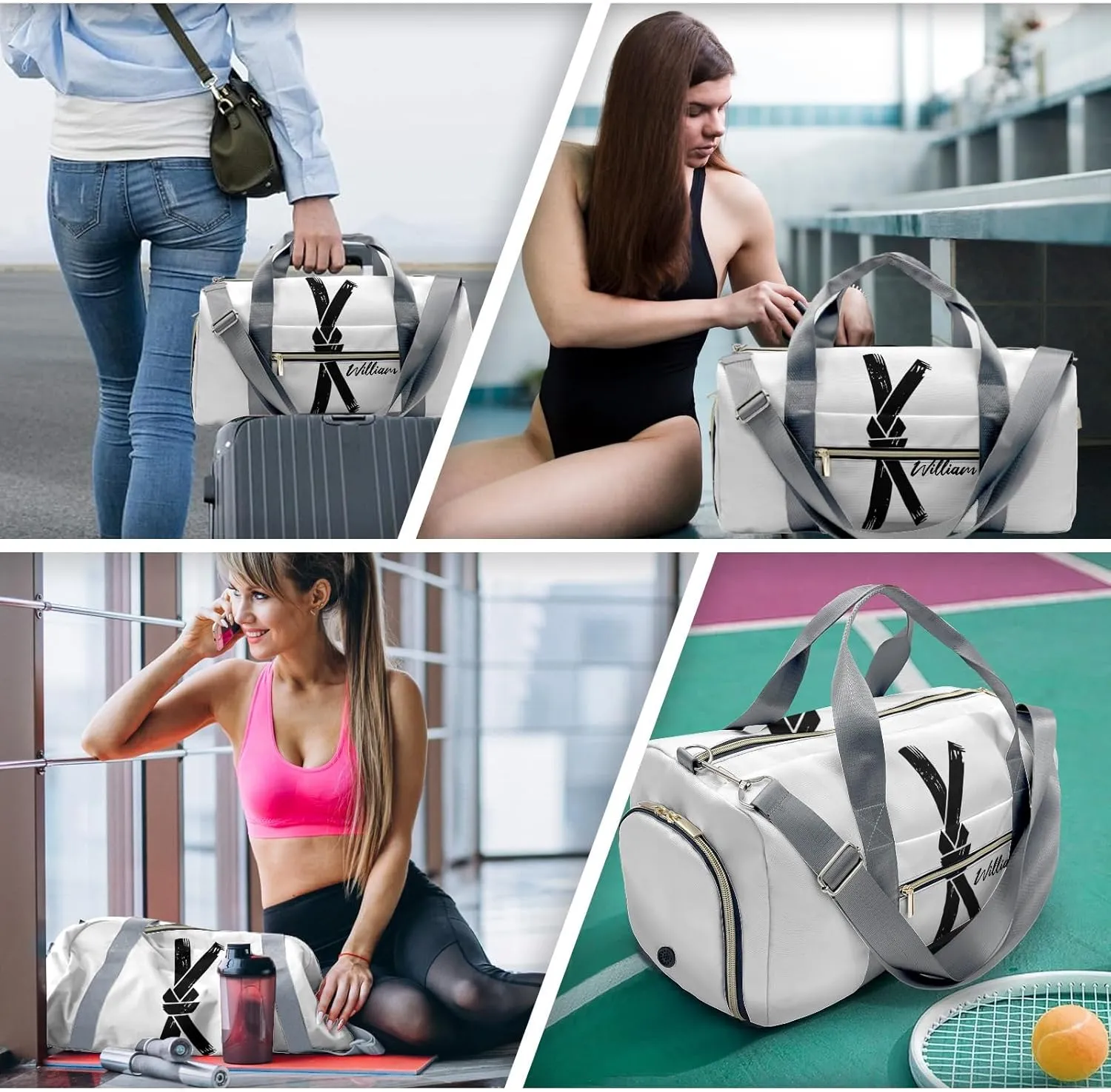 Personalized Duffel bag for Kids, Custom Small Duffle Gym Bag with Name, Sports Workout Travel Bag with Shoes Compartment, Weekender Bag, Sleepover Bag, jiujitsu, martial arts, taekwondo