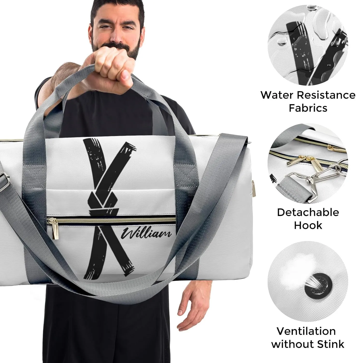 Personalized Duffel bag for Kids, Custom Small Duffle Gym Bag with Name, Sports Workout Travel Bag with Shoes Compartment, Weekender Bag, Sleepover Bag, jiujitsu, martial arts, taekwondo