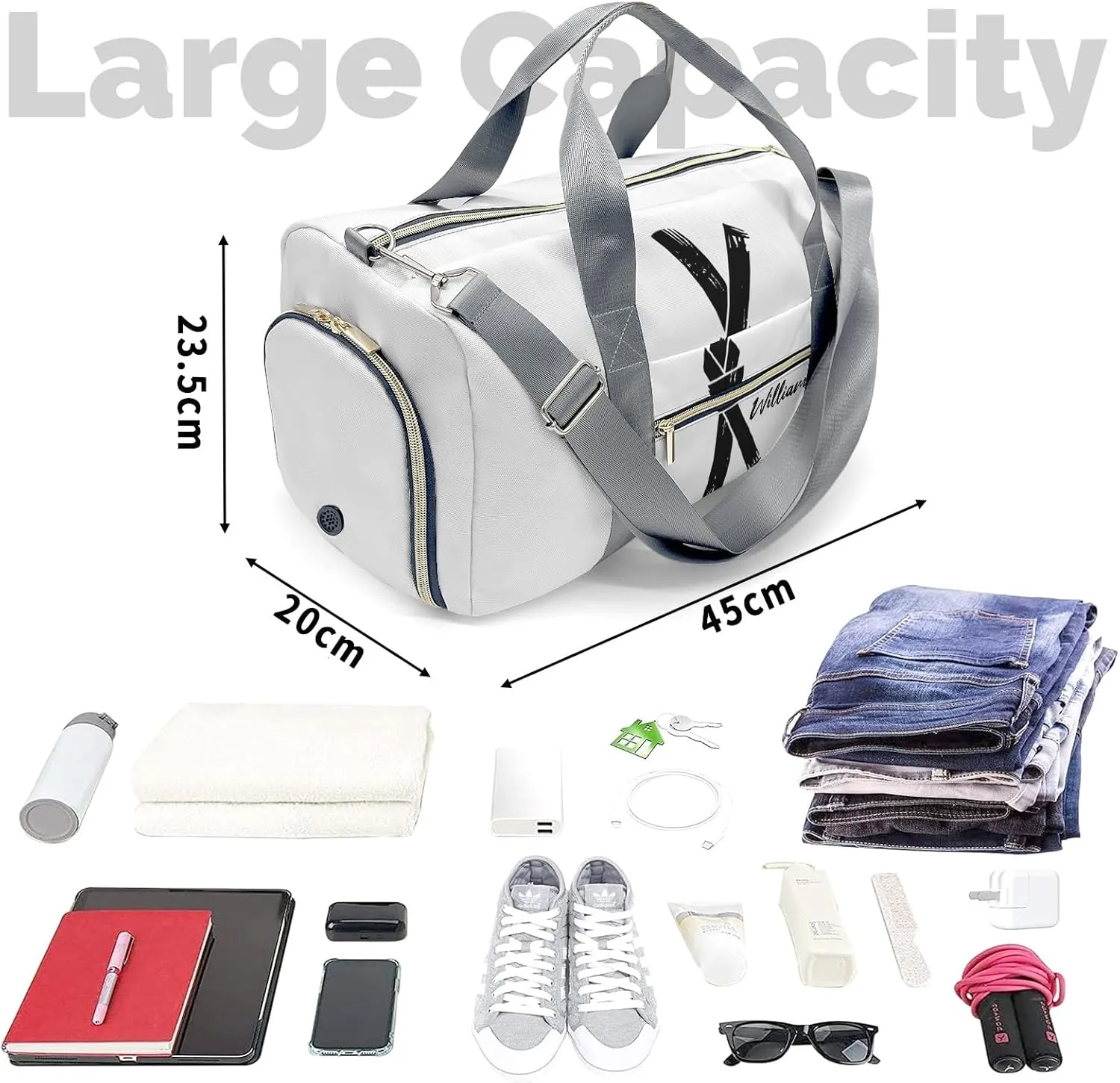 Personalized Duffel bag for Kids, Custom Small Duffle Gym Bag with Name, Sports Workout Travel Bag with Shoes Compartment, Weekender Bag, Sleepover Bag, jiujitsu, martial arts, taekwondo