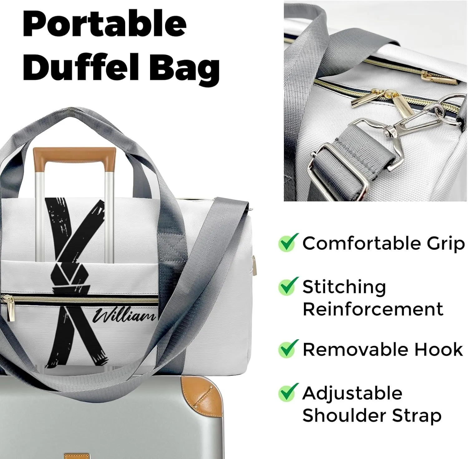 Personalized Duffel bag for Kids, Custom Small Duffle Gym Bag with Name, Sports Workout Travel Bag with Shoes Compartment, Weekender Bag, Sleepover Bag, jiujitsu, martial arts, taekwondo