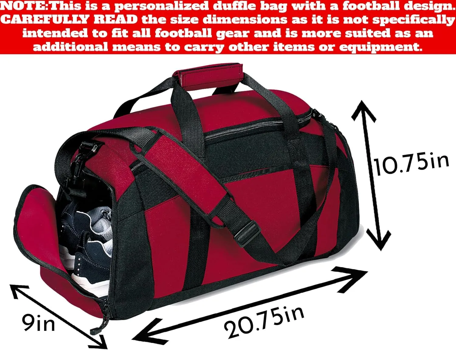 Personalized Football Duffle Bag: Ideal Football Gear, Equipment Carrier - Versatile Football Bag for Practice and Games, Durable Football Bags for Easy Transport, Gold