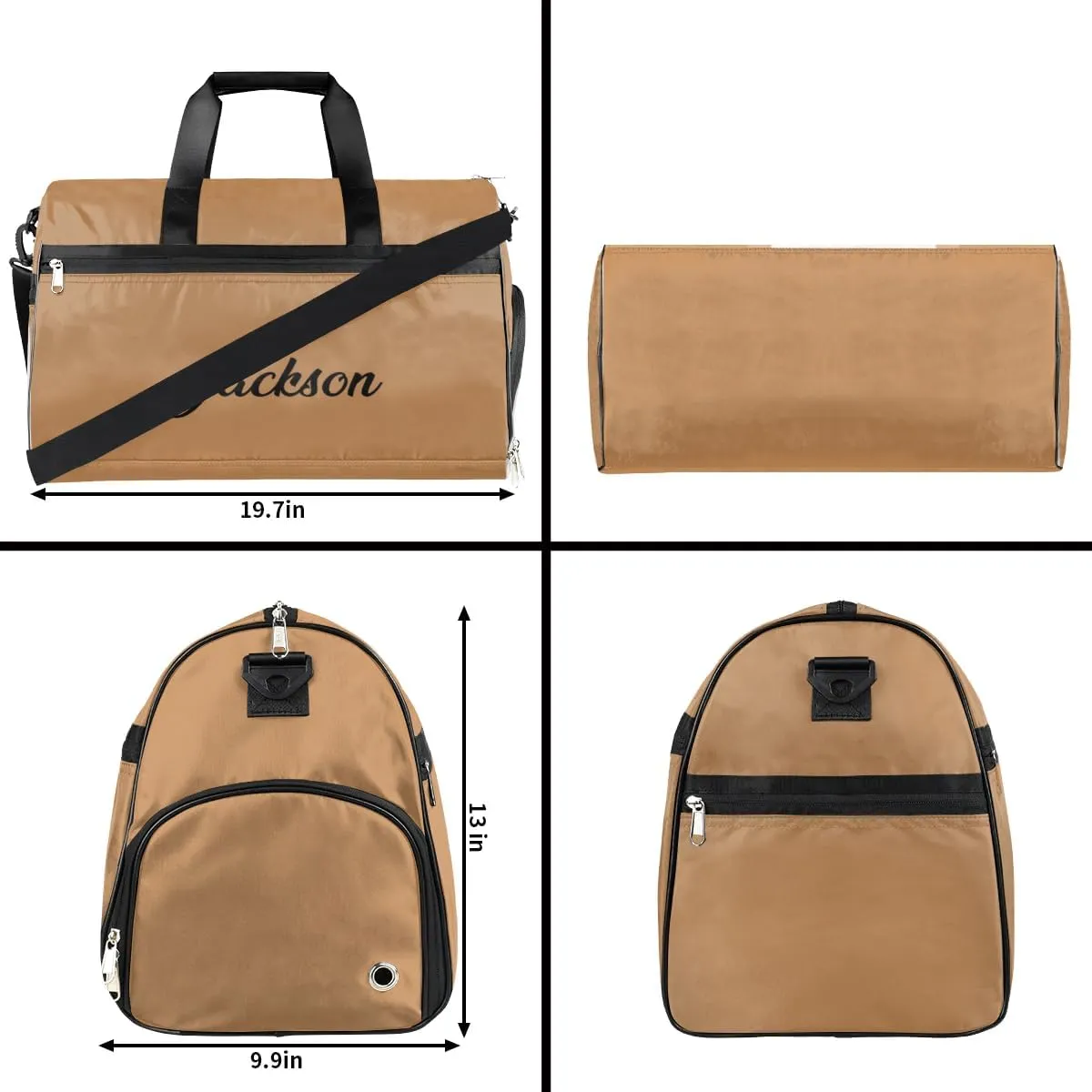 Personalized Gym Duffel Bag for Mens Large Duffel Bags Men Women Travel Duffel Bags Gym Accessories for Men Women Dark Orange Luggage Bag