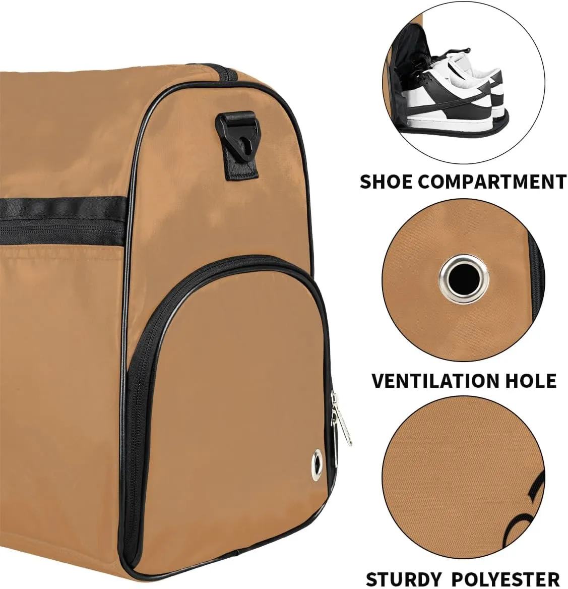 Personalized Gym Duffel Bag for Mens Large Duffel Bags Men Women Travel Duffel Bags Gym Accessories for Men Women Dark Orange Luggage Bag