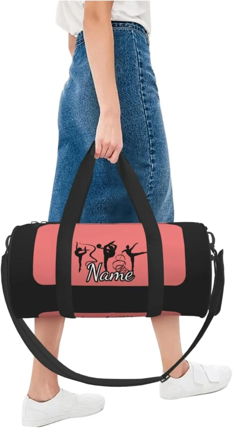 Personalized Gym Duffle Bag for Men,Custom Sports Tote Bag with Name for Women Weekender Carry On Personal Item,17in Cheerleading Girl Duffel Bag for Travel Overnight Fitness Dance
