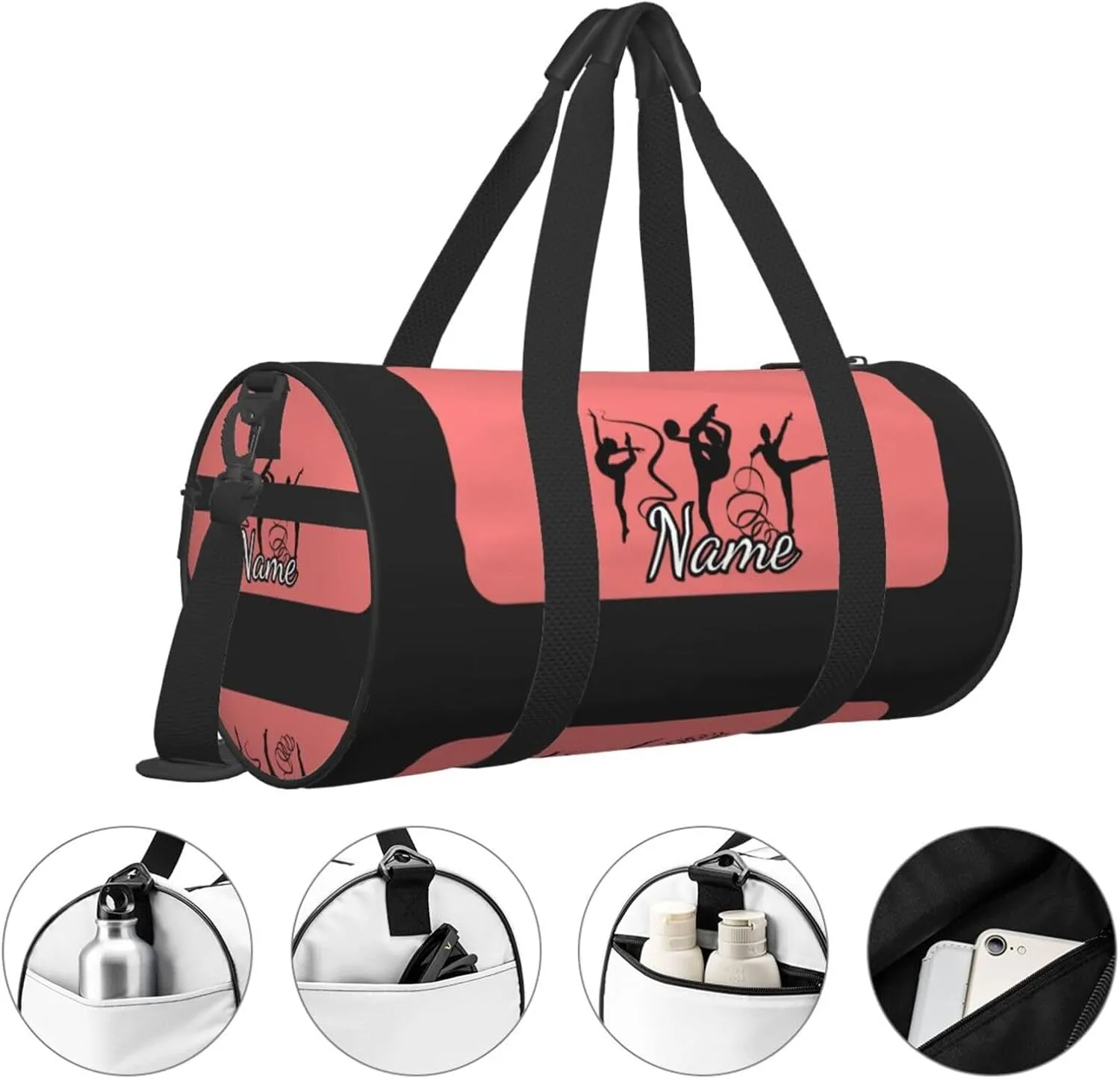 Personalized Gym Duffle Bag for Men,Custom Sports Tote Bag with Name for Women Weekender Carry On Personal Item,17in Cheerleading Girl Duffel Bag for Travel Overnight Fitness Dance
