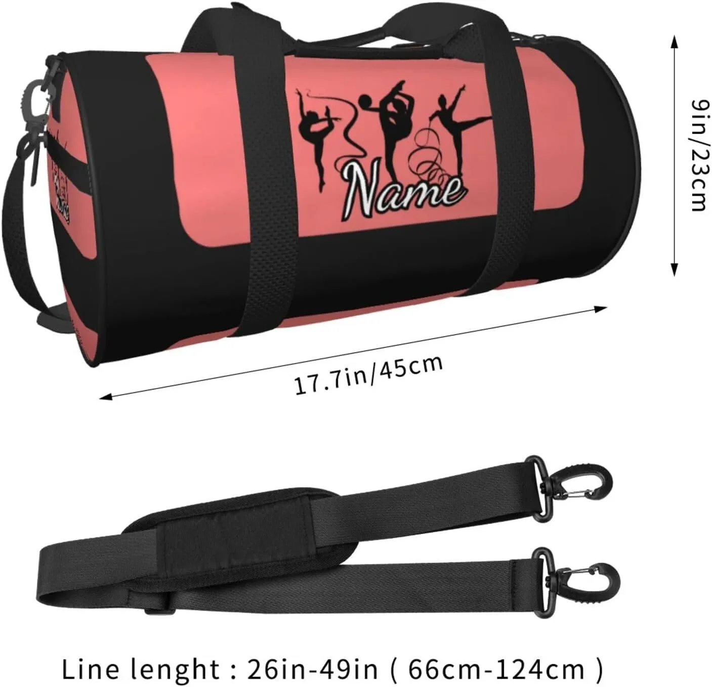 Personalized Gym Duffle Bag for Men,Custom Sports Tote Bag with Name for Women Weekender Carry On Personal Item,17in Cheerleading Girl Duffel Bag for Travel Overnight Fitness Dance