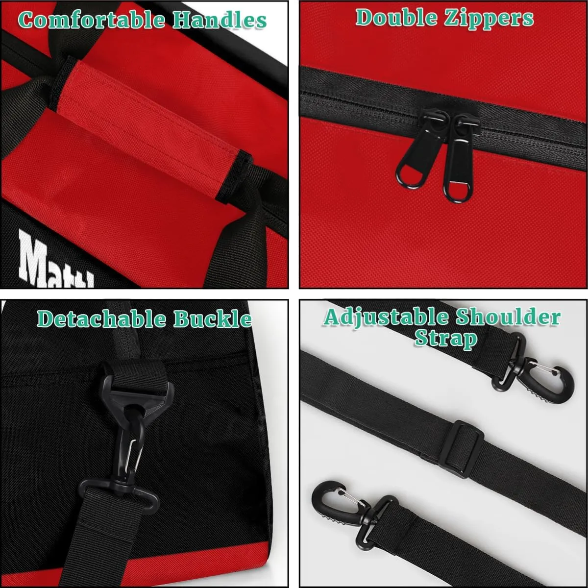 Personalized Gym Sports Bag for Boys, Custom Sport Gym Taekwondo Silhouette Cheerleading Duffel Bag Weekender Fitness Bags Travel Duffel Bag, Black Red, Badminton