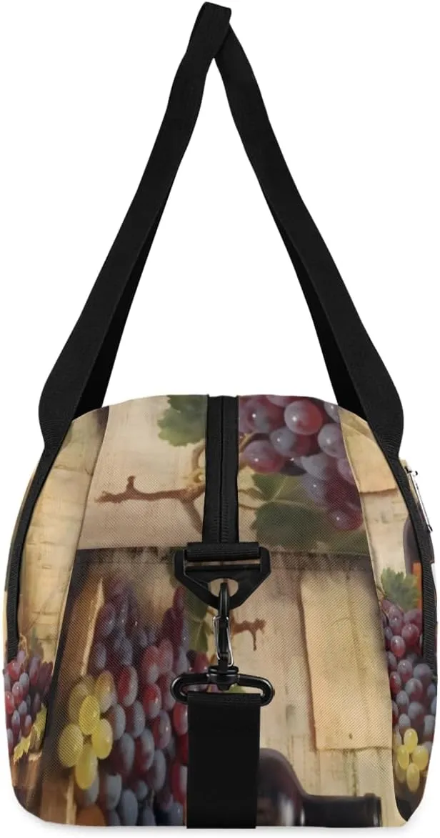 Personalized Kids Duffel Bag Vintage Wine Grape,Custom Sport Gym Bag for Boys Girls,WWeekender Overnight Bags Travel Duffel Bag,Customized Kids Gift