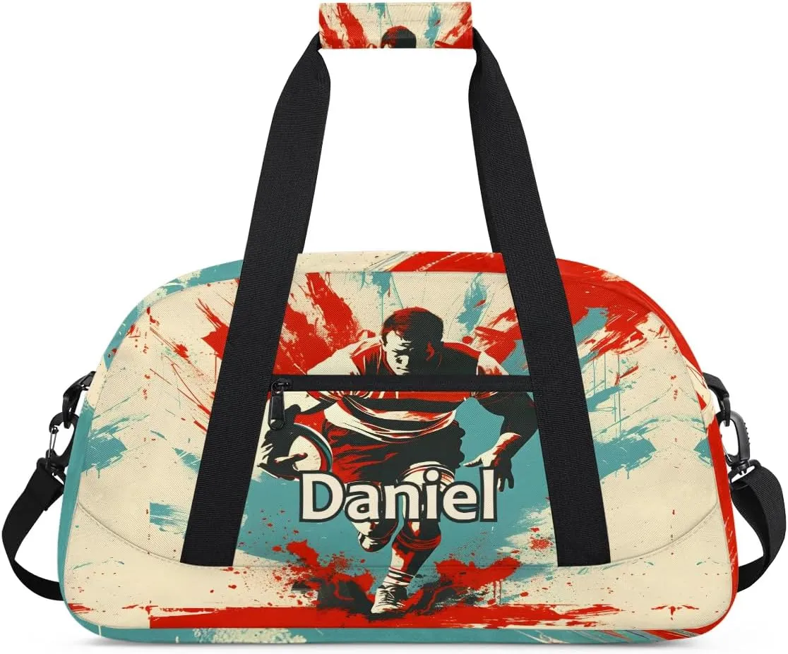 Personalized Kids Duffel Bags Custom Gym Bag Luggage Bags Small Sports Bag for Boy Teen Football Player
