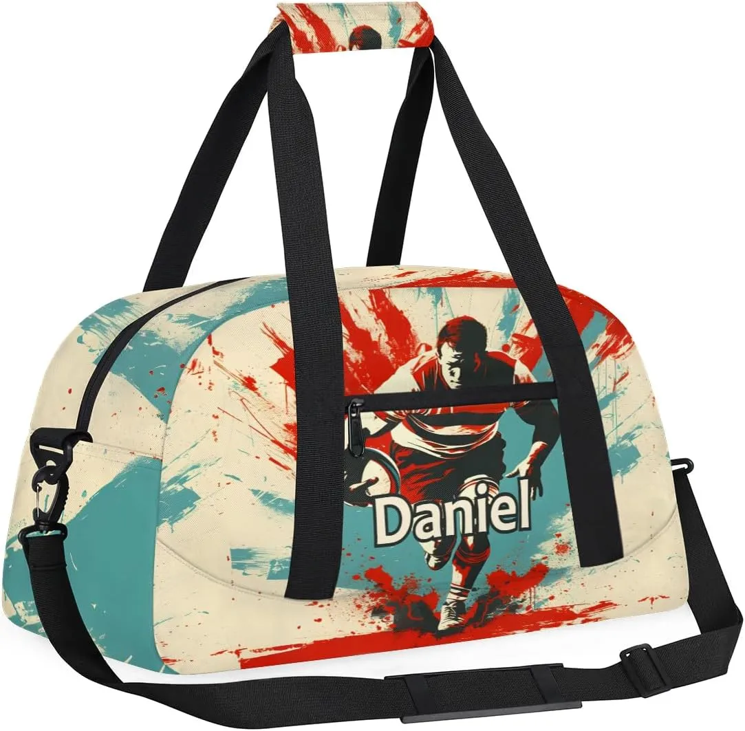 Personalized Kids Duffel Bags Custom Gym Bag Luggage Bags Small Sports Bag for Boy Teen Football Player