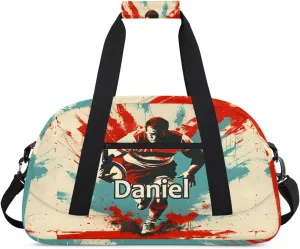 Personalized Kids Duffel Bags Custom Gym Bag Luggage Bags Small Sports Bag for Boy Teen Football Player