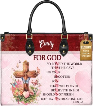 Personalized Leather Handbag for Women, Custom Name Church Bag, Christian Gifts, Mother Day's Gift for God Lovers