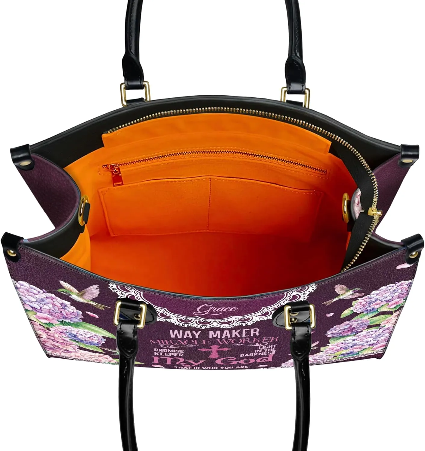 Personalized Leather Handbag for Women, Custom Name Church Bag, Christian Gifts, Mother Day's Gift for God Lovers