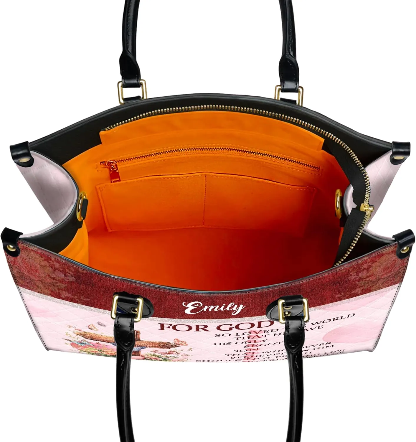 Personalized Leather Handbag for Women, Custom Name Church Bag, Christian Gifts, Mother Day's Gift for God Lovers