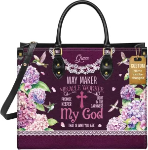 Personalized Leather Handbag for Women, Custom Name Church Bag, Christian Gifts, Mother Day's Gift for God Lovers