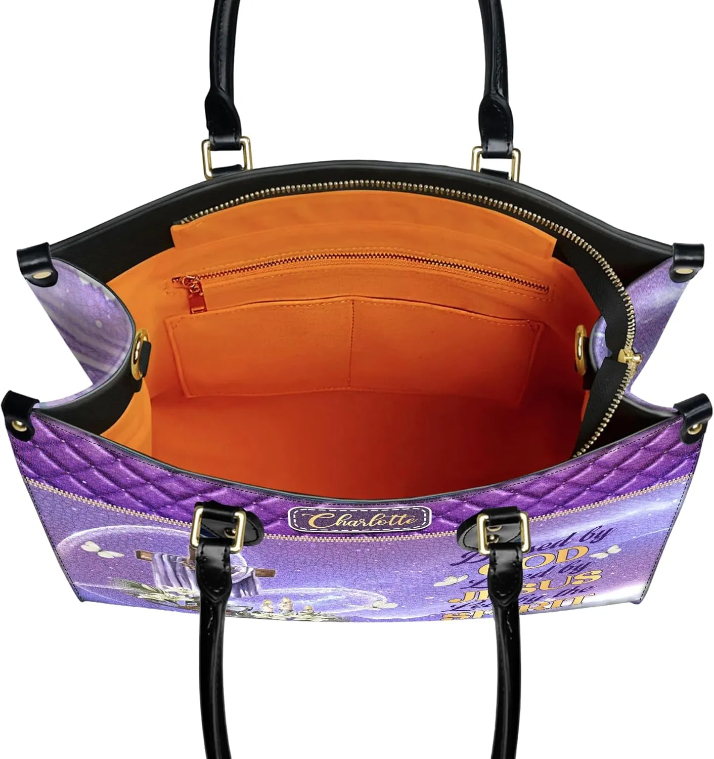 Personalized Leather Handbag for Women, Custom Name Church Bag, Christian Gifts, Mother's Day Gift for God Lovers