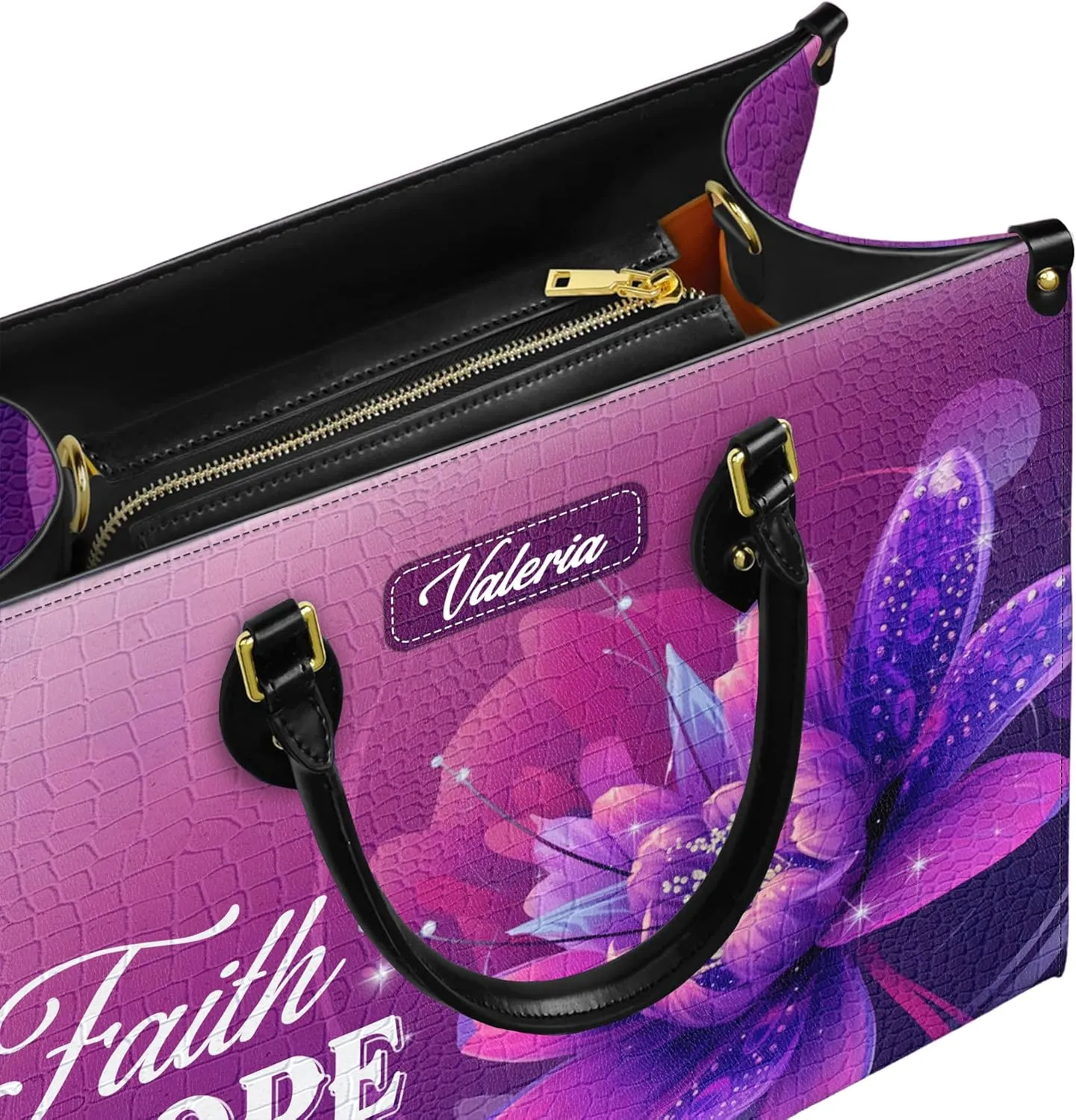 Personalized Leather Handbag for Women, Custom Name Church Bag, Christian Gifts, Mother's Day Gift for God Lovers