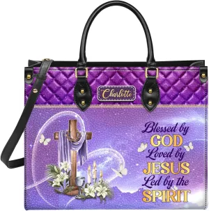 Personalized Leather Handbag for Women, Custom Name Church Bag, Christian Gifts, Mother's Day Gift for God Lovers