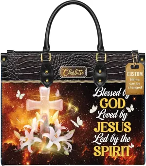 Personalized Leather Handbag for Women, Custom Name Church Bag, Christian Gifts, Mother's Day Gift for God Lovers