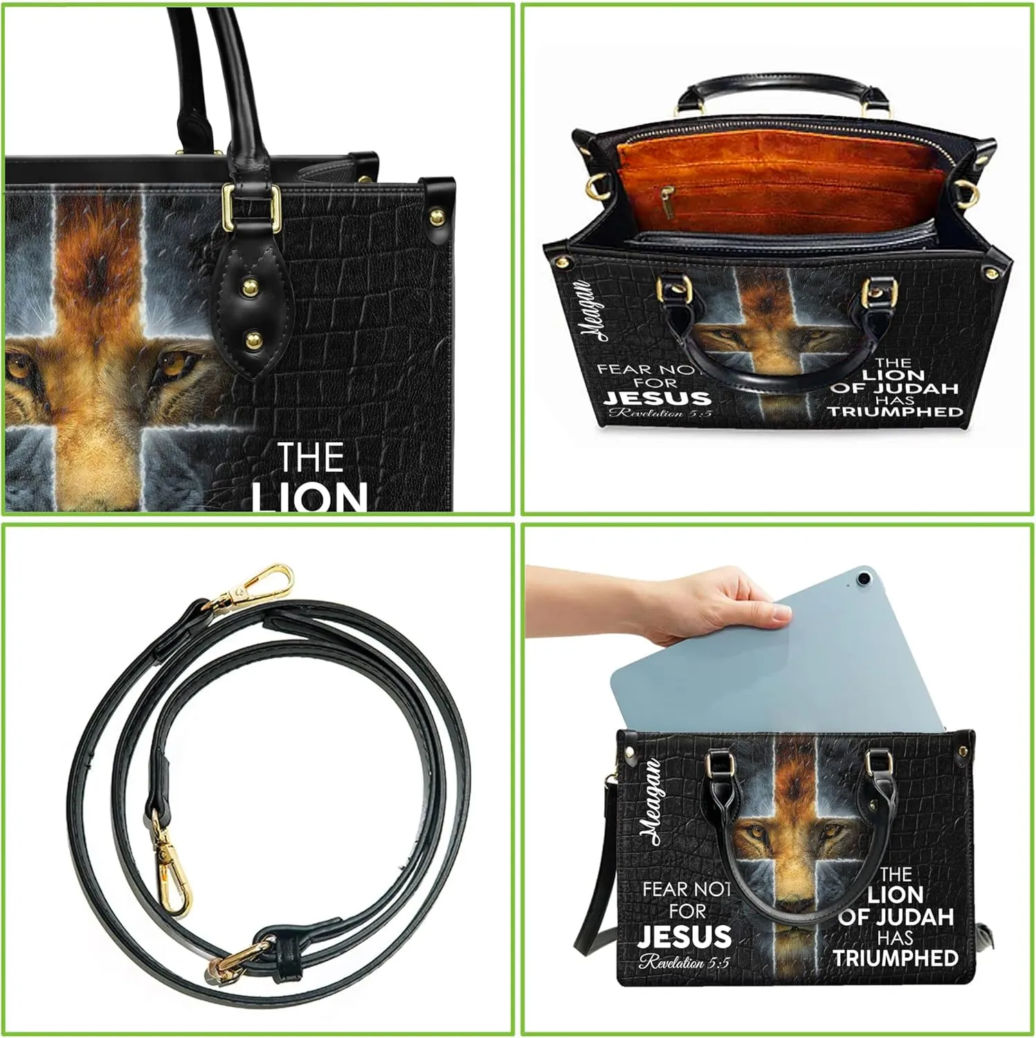 Personalized Leather Handbag for Women, Custom Name Church Bags, Christian Gifts for God Lovers, Ideal for Mother’s Day Gifts
