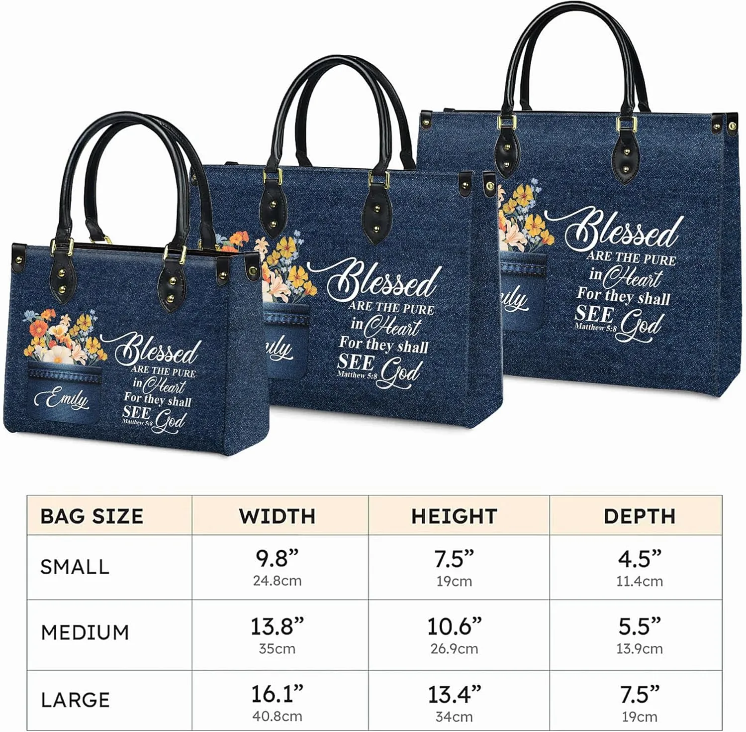 Personalized Leather Handbag for Women, Custom Name Church Bags, Christian Gifts for God Lovers, Ideal for Mother’s Day Gifts