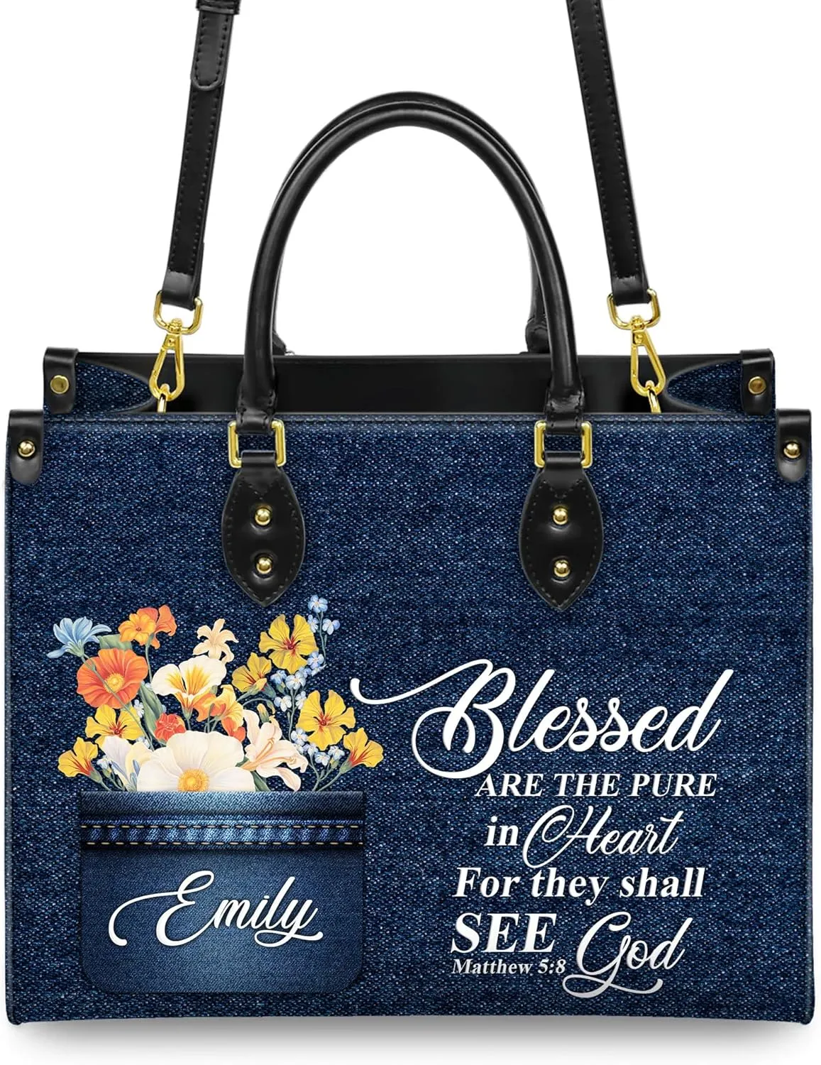 Personalized Leather Handbag for Women, Custom Name Church Bags, Christian Gifts for God Lovers, Ideal for Mother’s Day Gifts