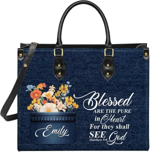 Personalized Leather Handbag for Women, Custom Name Church Bags, Christian Gifts for God Lovers, Ideal for Mother’s Day Gifts