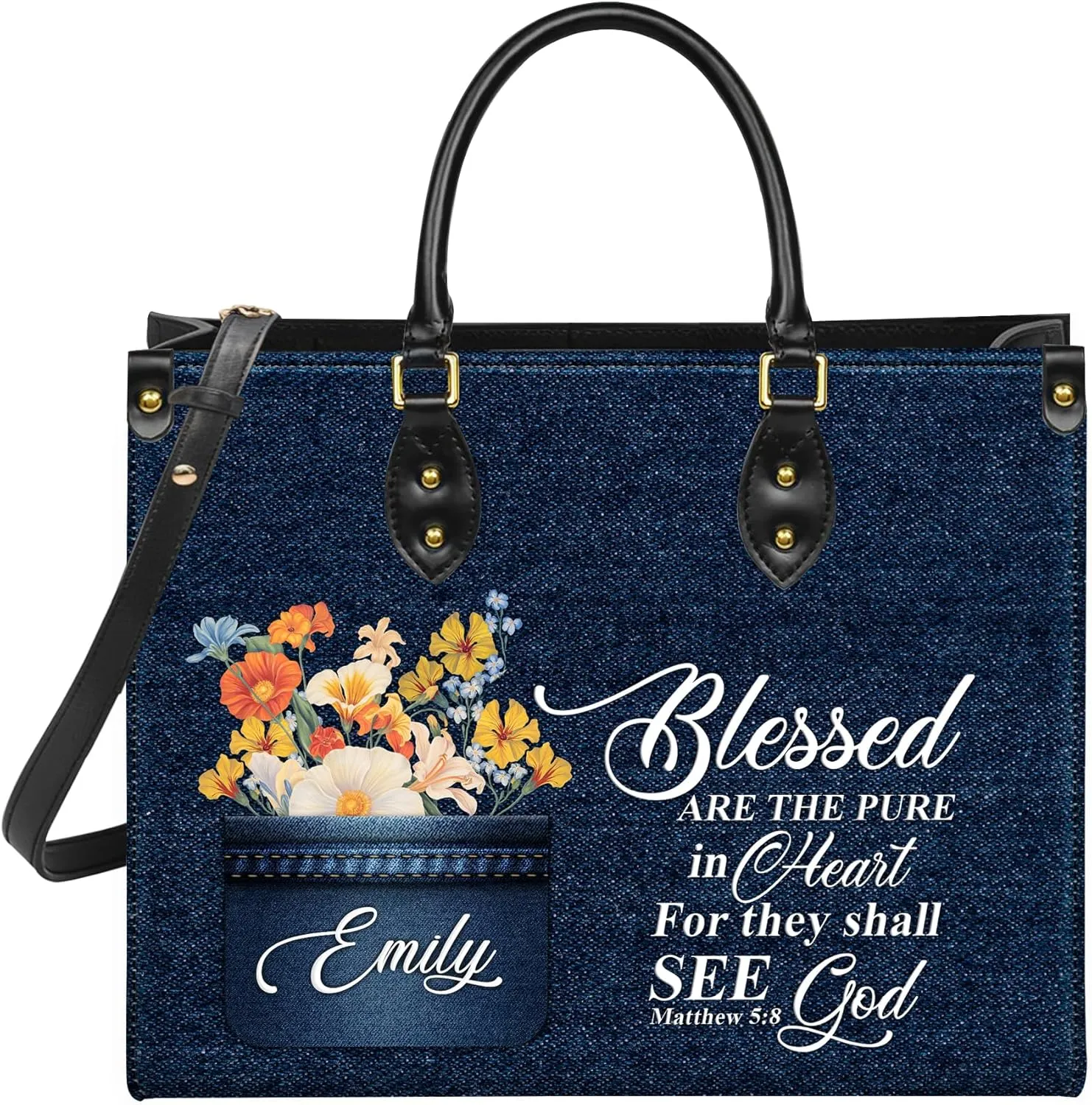 Personalized Leather Handbag for Women, Custom Name Church Bags, Christian Gifts for God Lovers, Ideal for Mother’s Day Gifts