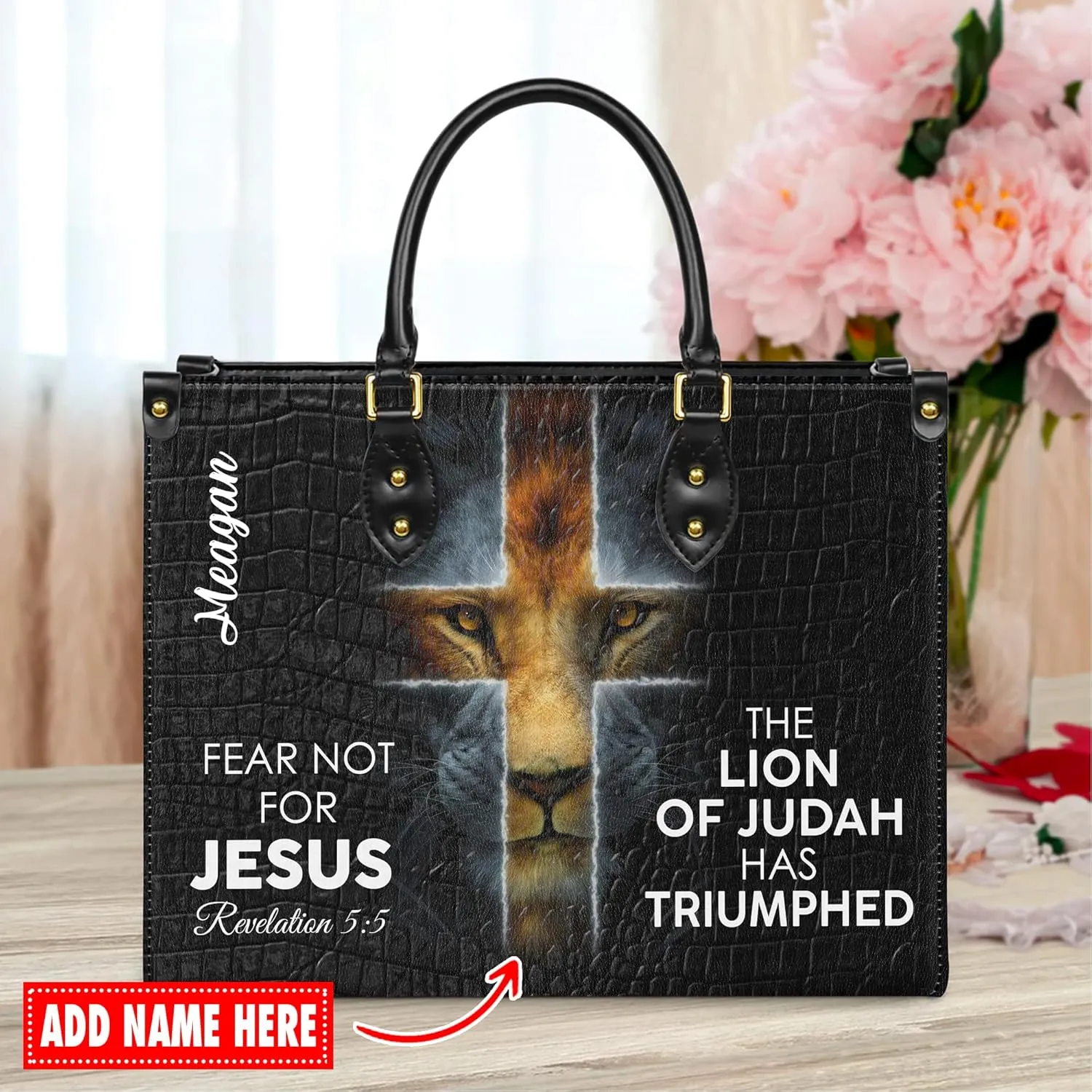Personalized Leather Handbag for Women, Custom Name Church Bags, Christian Gifts for God Lovers, Ideal for Mother’s Day Gifts