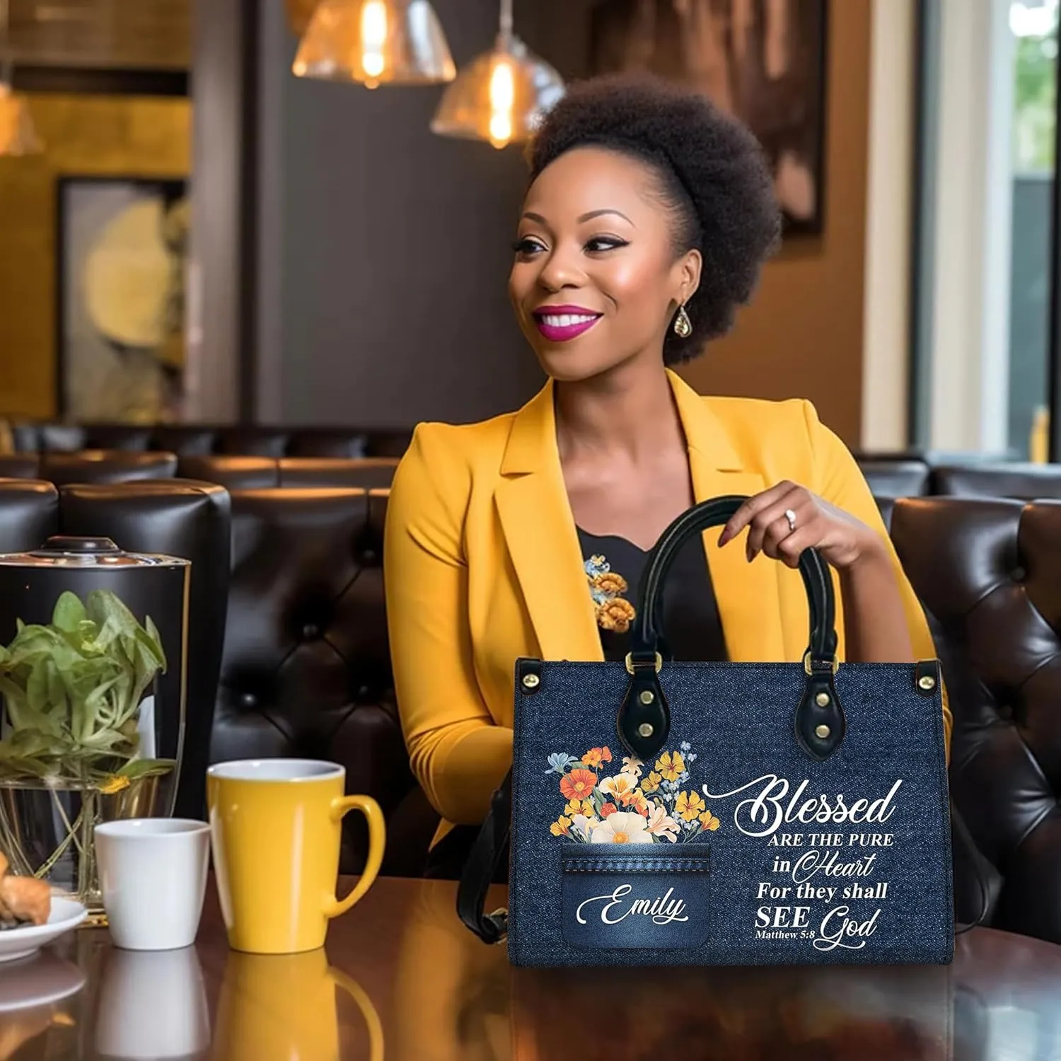 Personalized Leather Handbag for Women, Custom Name Church Bags, Christian Gifts for God Lovers, Ideal for Mother’s Day Gifts