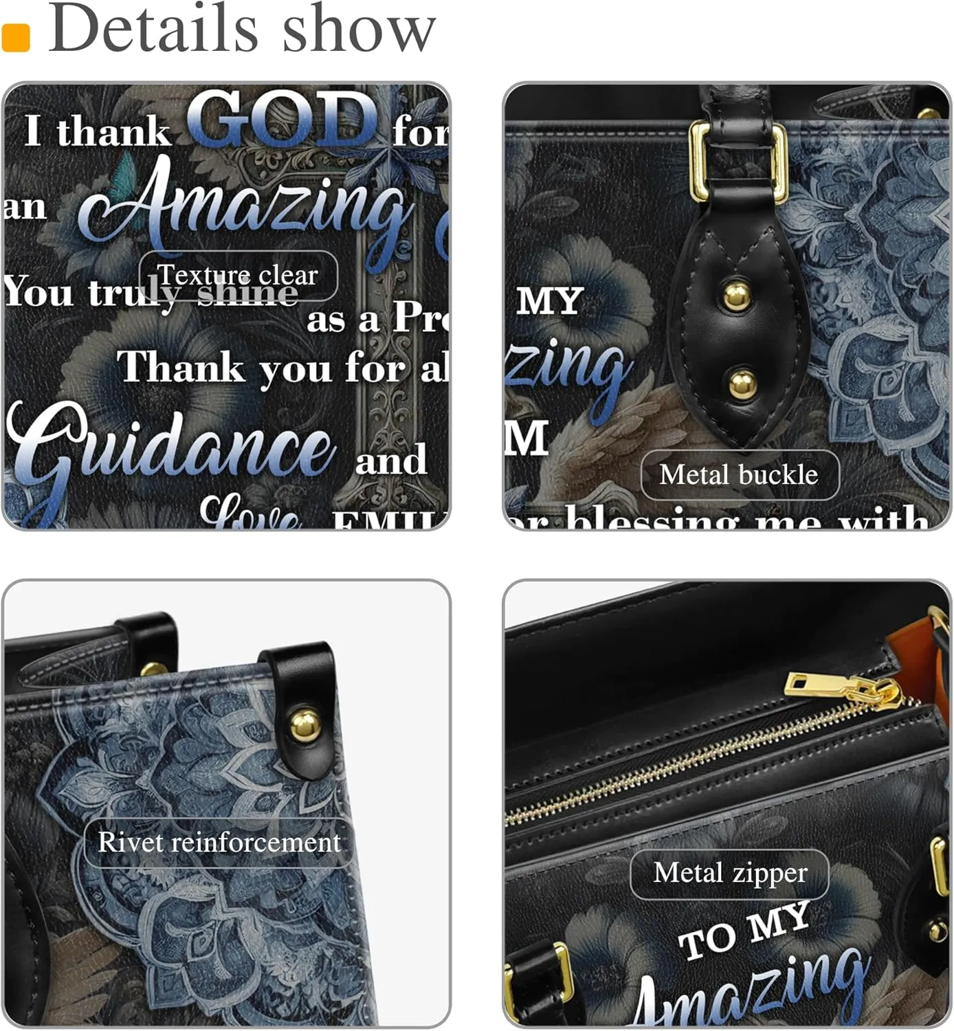 Personalized Leather Handbag for Women – Matching Purse and Wallet Set – Custom Name Church Bags, Mother's Day Gift