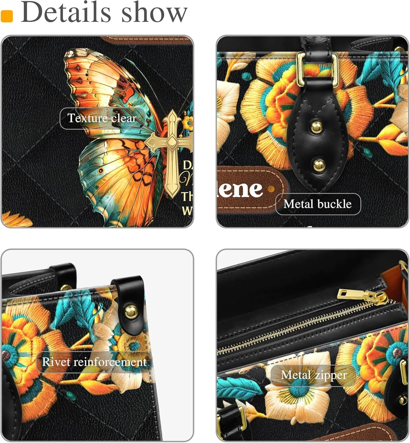 Personalized Leather Handbag for Women – Matching Purse and Wallet Set – Custom Name Church Bags, Mother's Day Gift