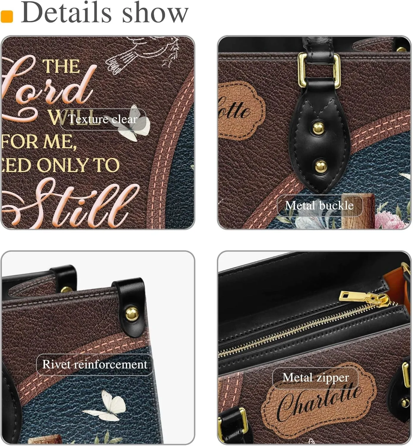 Personalized Leather Handbag for Women – Matching Purse and Wallet Set – Custom Name Church Bags, Mother's Day Gift