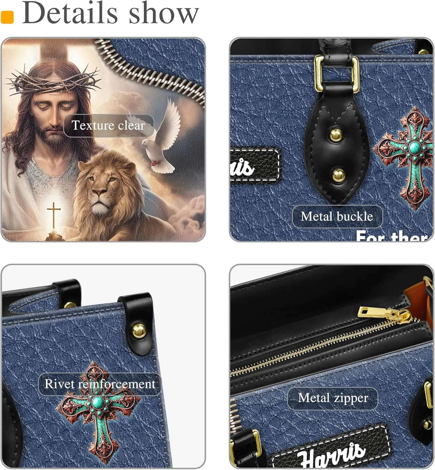 Personalized Leather Handbag for Women – Matching Purse and Wallet Set – Custom Name Church Bags, Mother's Day Gift