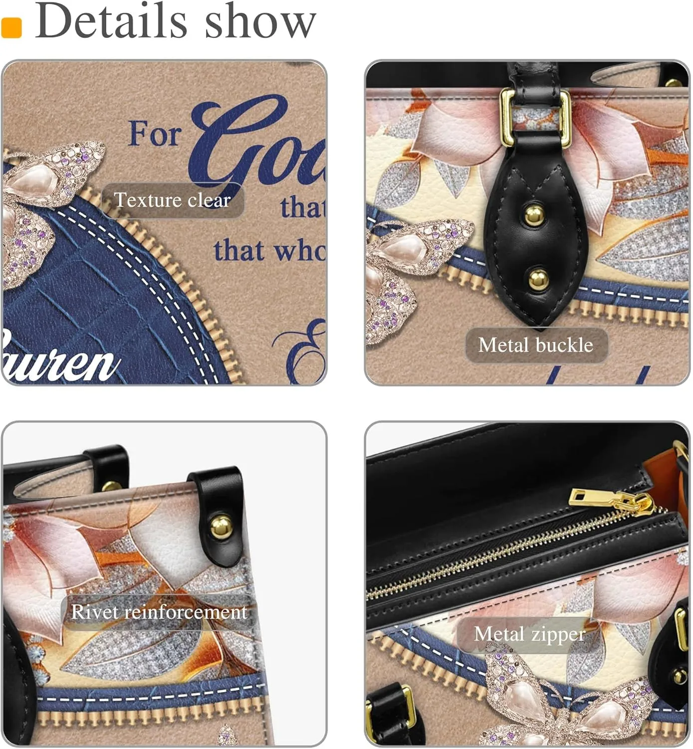 Personalized Leather Handbag for Women – Matching Purse and Wallet Set – Custom Name Church Bags, Mother's Day Gift