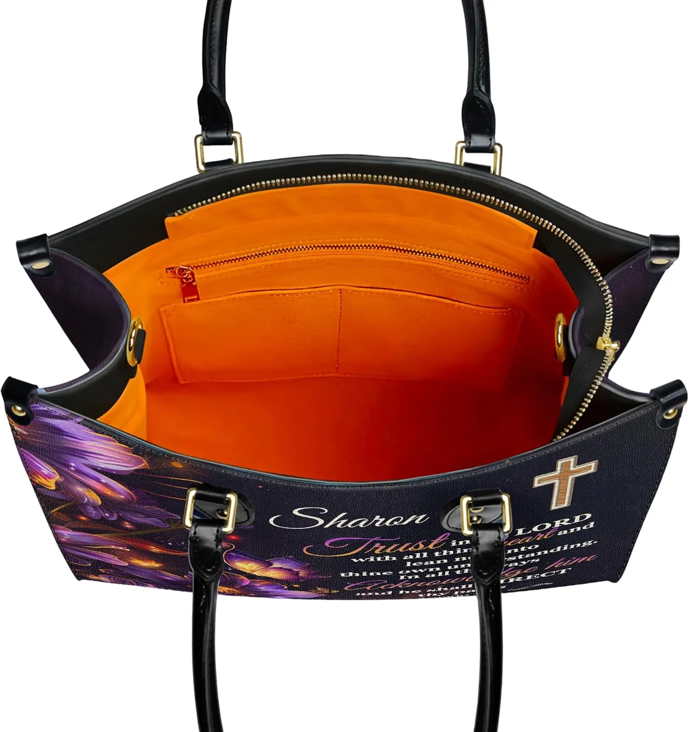 Personalized Leather Handbag with Your Name and Zipper, Perfect Gifts for Christian Gifts For Women - Mother's Day Gifts