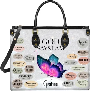 Personalized Leather Handbag with Your Name and Zipper, Perfect Gifts for Christian Gifts For Women - Mother's Day Gifts