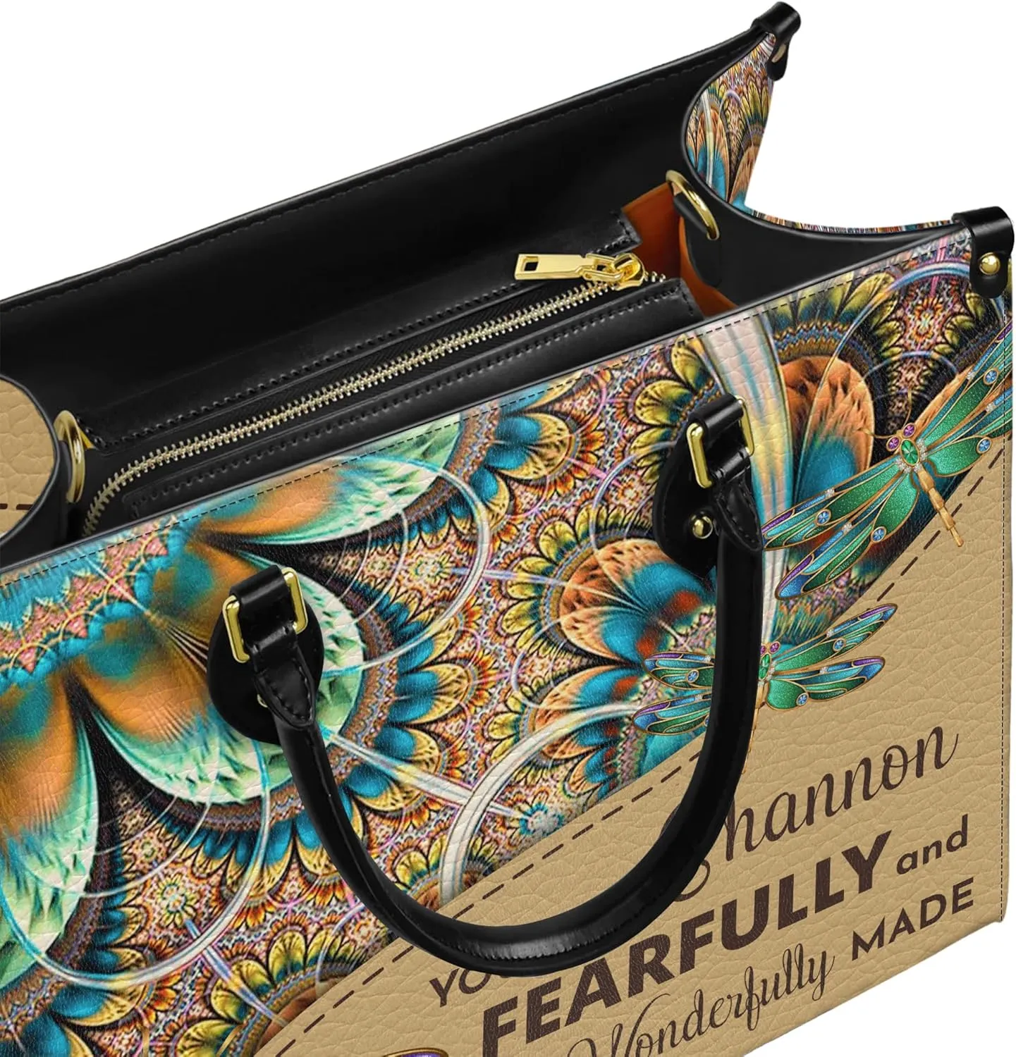 Personalized Leather Handbag with Your Name and Zipper, Perfect Gifts for Christian Gifts For Women - Mother's Day Gifts