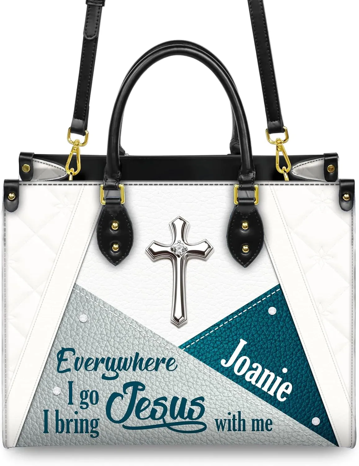 Personalized Leather Handbag with Your Name and Zipper, Perfect Gifts for Christian Gifts For Women - Mother's Day Gifts